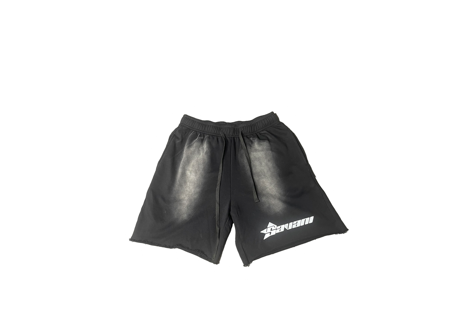 Black Savani Acid Wash shorts