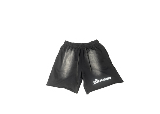 Black Savani Acid Wash shorts