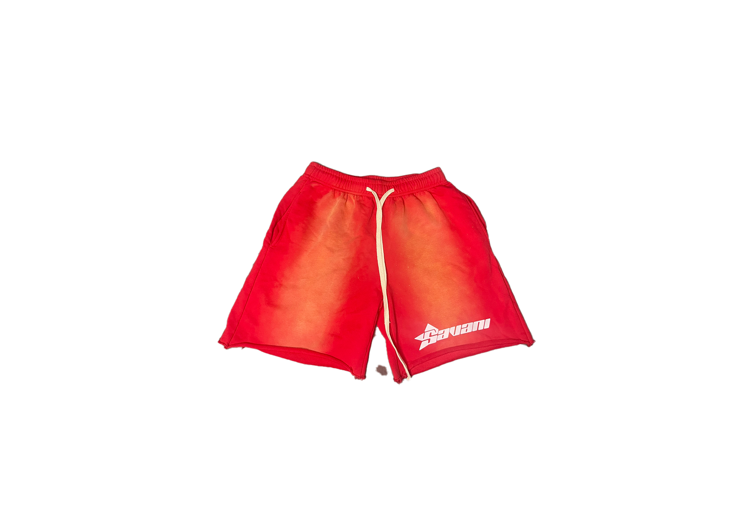 Red Savani Acid Wash shorts