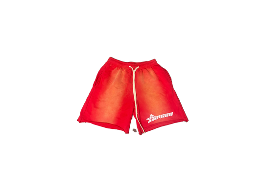 Red Savani Acid Wash shorts