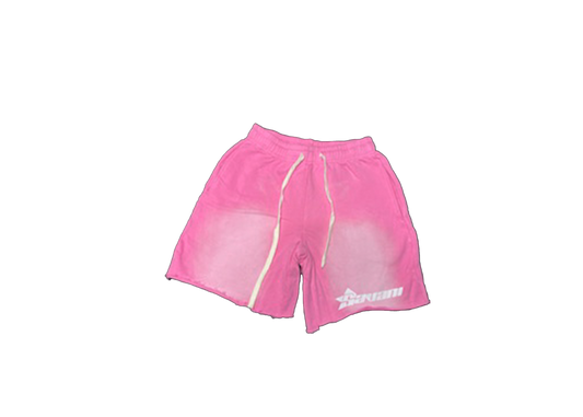 Pink Savani Acid Wash shorts